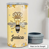 Personalized Queen Bee Can Cooler Jewelry Crown Drawing Style